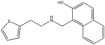 1-({[2-(thiophen-2-yl)ethyl]amino}methyl)naphthalen-2-ol 구조식 이미지