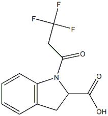 1-(3,3,3-trifluoropropanoyl)-2,3-dihydro-1H-indole-2-carboxylic acid 구조식 이미지