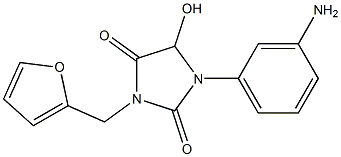 1-(3-aminophenyl)-3-(furan-2-ylmethyl)-5-hydroxyimidazolidine-2,4-dione 구조식 이미지