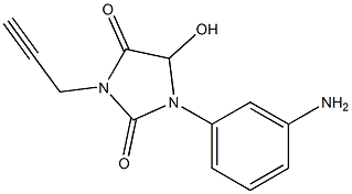 1-(3-aminophenyl)-5-hydroxy-3-(prop-2-yn-1-yl)imidazolidine-2,4-dione 구조식 이미지