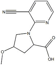 1-(3-cyanopyridin-2-yl)-4-methoxypyrrolidine-2-carboxylic acid 구조식 이미지