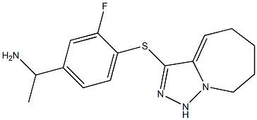 1-(3-fluoro-4-{5H,6H,7H,8H,9H-[1,2,4]triazolo[3,4-a]azepin-3-ylsulfanyl}phenyl)ethan-1-amine 구조식 이미지