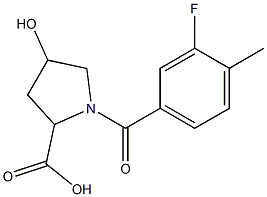 1-(3-fluoro-4-methylbenzoyl)-4-hydroxypyrrolidine-2-carboxylic acid Structure