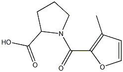 1-(3-methyl-2-furoyl)pyrrolidine-2-carboxylic acid Structure