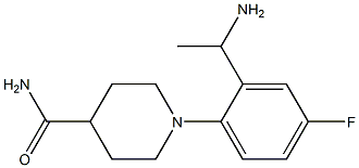 1-[2-(1-aminoethyl)-4-fluorophenyl]piperidine-4-carboxamide 구조식 이미지