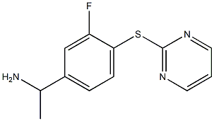 1-[3-fluoro-4-(pyrimidin-2-ylsulfanyl)phenyl]ethan-1-amine 구조식 이미지