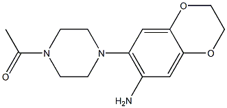 1-[4-(7-amino-2,3-dihydro-1,4-benzodioxin-6-yl)piperazin-1-yl]ethan-1-one 구조식 이미지