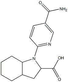 1-[5-(aminocarbonyl)pyridin-2-yl]octahydro-1H-indole-2-carboxylic acid Structure