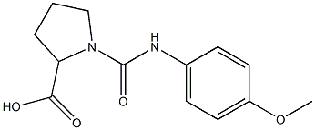 1-{[(4-methoxyphenyl)amino]carbonyl}pyrrolidine-2-carboxylic acid Structure