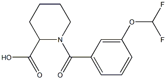 1-{[3-(difluoromethoxy)phenyl]carbonyl}piperidine-2-carboxylic acid Structure