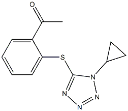 1-{2-[(1-cyclopropyl-1H-1,2,3,4-tetrazol-5-yl)sulfanyl]phenyl}ethan-1-one 구조식 이미지