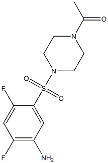 1-{4-[(5-amino-2,4-difluorobenzene)sulfonyl]piperazin-1-yl}ethan-1-one 구조식 이미지