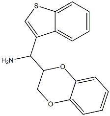 1-benzothiophen-3-yl(2,3-dihydro-1,4-benzodioxin-2-yl)methanamine Structure