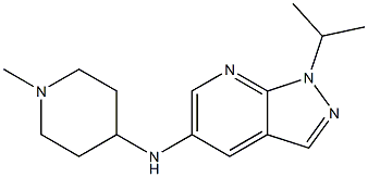 1-methyl-N-[1-(propan-2-yl)-1H-pyrazolo[3,4-b]pyridin-5-yl]piperidin-4-amine 구조식 이미지