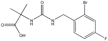 2-({[(2-bromo-4-fluorophenyl)methyl]carbamoyl}amino)-2-methylpropanoic acid 구조식 이미지