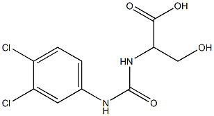 2-({[(3,4-dichlorophenyl)amino]carbonyl}amino)-3-hydroxypropanoic acid Structure