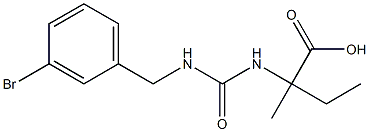 2-({[(3-bromobenzyl)amino]carbonyl}amino)-2-methylbutanoic acid Structure