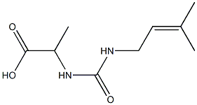2-({[(3-methylbut-2-enyl)amino]carbonyl}amino)propanoic acid 구조식 이미지