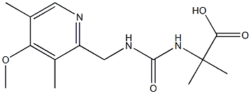 2-({[(4-methoxy-3,5-dimethylpyridin-2-yl)methyl]carbamoyl}amino)-2-methylpropanoic acid 구조식 이미지