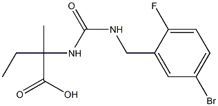 2-({[(5-bromo-2-fluorophenyl)methyl]carbamoyl}amino)-2-methylbutanoic acid Structure