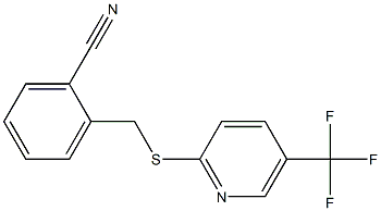 2-({[5-(trifluoromethyl)pyridin-2-yl]sulfanyl}methyl)benzonitrile Structure