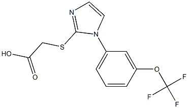 2-({1-[3-(trifluoromethoxy)phenyl]-1H-imidazol-2-yl}sulfanyl)acetic acid Structure