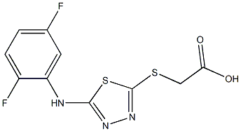 2-({5-[(2,5-difluorophenyl)amino]-1,3,4-thiadiazol-2-yl}sulfanyl)acetic acid Structure