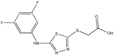 2-({5-[(3,5-difluorophenyl)amino]-1,3,4-thiadiazol-2-yl}sulfanyl)acetic acid 구조식 이미지