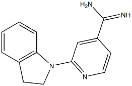 2-(2,3-dihydro-1H-indol-1-yl)pyridine-4-carboximidamide Structure