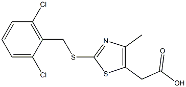 2-(2-{[(2,6-dichlorophenyl)methyl]sulfanyl}-4-methyl-1,3-thiazol-5-yl)acetic acid Structure