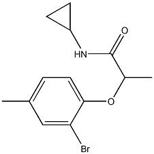 2-(2-bromo-4-methylphenoxy)-N-cyclopropylpropanamide Structure