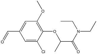 2-(2-chloro-4-formyl-6-methoxyphenoxy)-N,N-diethylpropanamide Structure