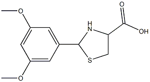 2-(3,5-dimethoxyphenyl)-1,3-thiazolidine-4-carboxylic acid Structure