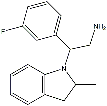 2-(3-fluorophenyl)-2-(2-methyl-2,3-dihydro-1H-indol-1-yl)ethan-1-amine 구조식 이미지