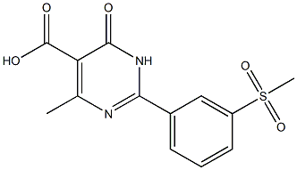 2-(3-methanesulfonylphenyl)-4-methyl-6-oxo-1,6-dihydropyrimidine-5-carboxylic acid 구조식 이미지