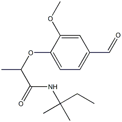 2-(4-formyl-2-methoxyphenoxy)-N-(2-methylbutan-2-yl)propanamide 구조식 이미지