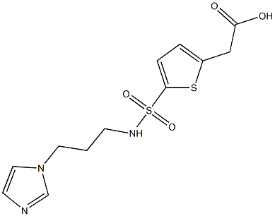 2-(5-{[3-(1H-imidazol-1-yl)propyl]sulfamoyl}thiophen-2-yl)acetic acid Structure
