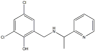 2,4-dichloro-6-({[1-(pyridin-2-yl)ethyl]amino}methyl)phenol Structure