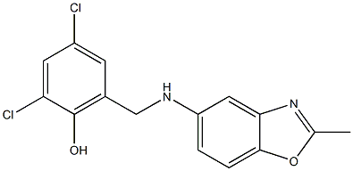 2,4-dichloro-6-{[(2-methyl-1,3-benzoxazol-5-yl)amino]methyl}phenol Structure