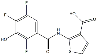 2-[(2,4,5-trifluoro-3-hydroxybenzene)amido]thiophene-3-carboxylic acid Structure