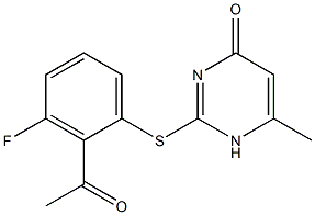 2-[(2-acetyl-3-fluorophenyl)sulfanyl]-6-methyl-1,4-dihydropyrimidin-4-one Structure