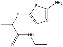 2-[(2-amino-1,3-thiazol-5-yl)sulfanyl]-N-ethylpropanamide 구조식 이미지