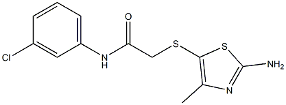 2-[(2-amino-4-methyl-1,3-thiazol-5-yl)sulfanyl]-N-(3-chlorophenyl)acetamide 구조식 이미지