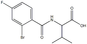 2-[(2-bromo-4-fluorobenzoyl)amino]-3-methylbutanoic acid Structure