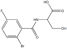 2-[(2-bromo-5-fluorobenzoyl)amino]-3-hydroxypropanoic acid Structure