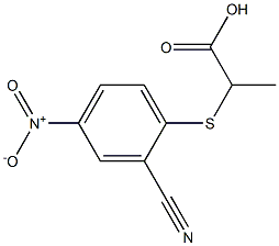 2-[(2-cyano-4-nitrophenyl)thio]propanoic acid Structure