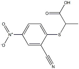 2-[(2-cyano-4-nitrophenyl)thio]propanoic acid 구조식 이미지