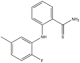 2-[(2-fluoro-5-methylphenyl)amino]benzene-1-carbothioamide 구조식 이미지