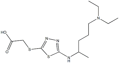 2-[(5-{[5-(diethylamino)pentan-2-yl]amino}-1,3,4-thiadiazol-2-yl)sulfanyl]acetic acid Structure