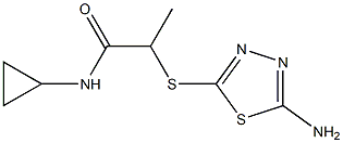 2-[(5-amino-1,3,4-thiadiazol-2-yl)sulfanyl]-N-cyclopropylpropanamide Structure